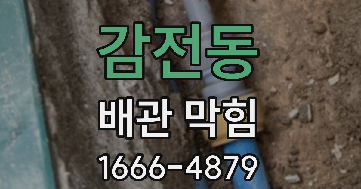 감전동 배관 막힘