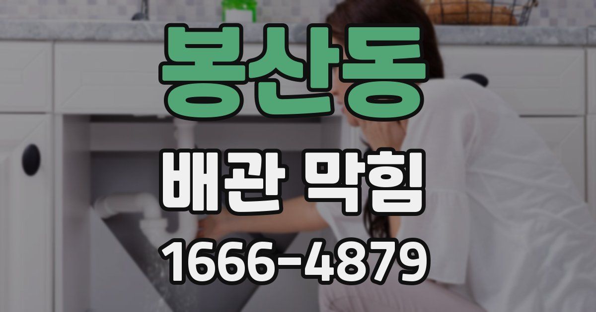 봉산동 배관 막힘