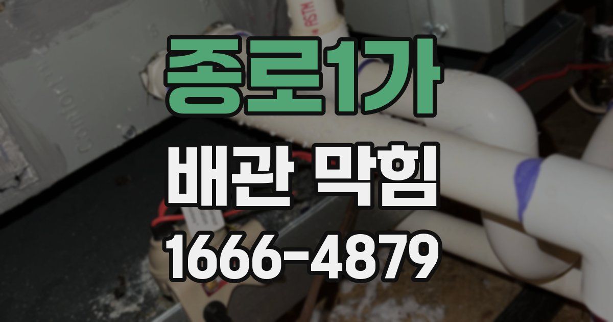 종로1가 배관 막힘