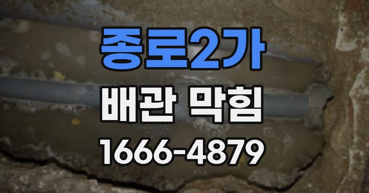 종로2가 배관 막힘