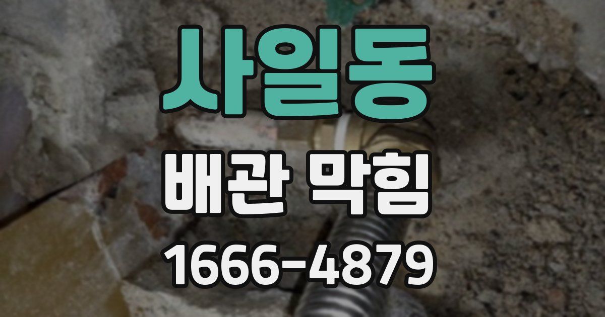 사일동 배관 막힘