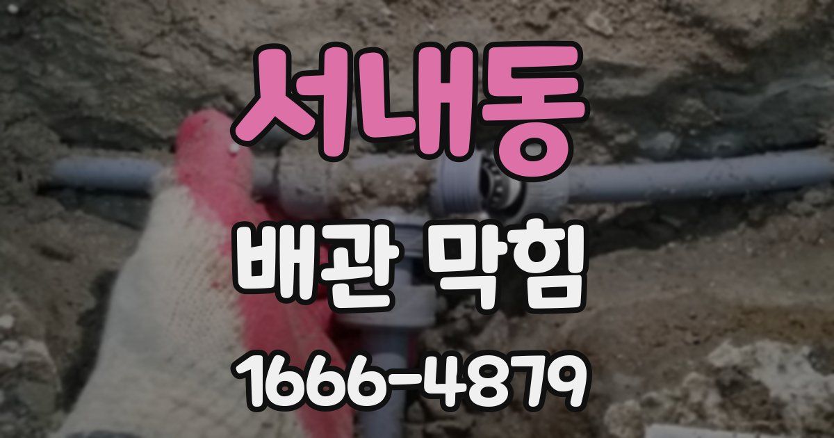 서내동 배관 막힘