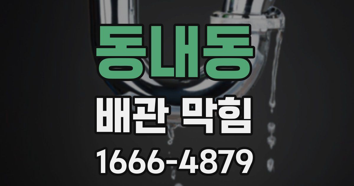 동내동 배관 막힘