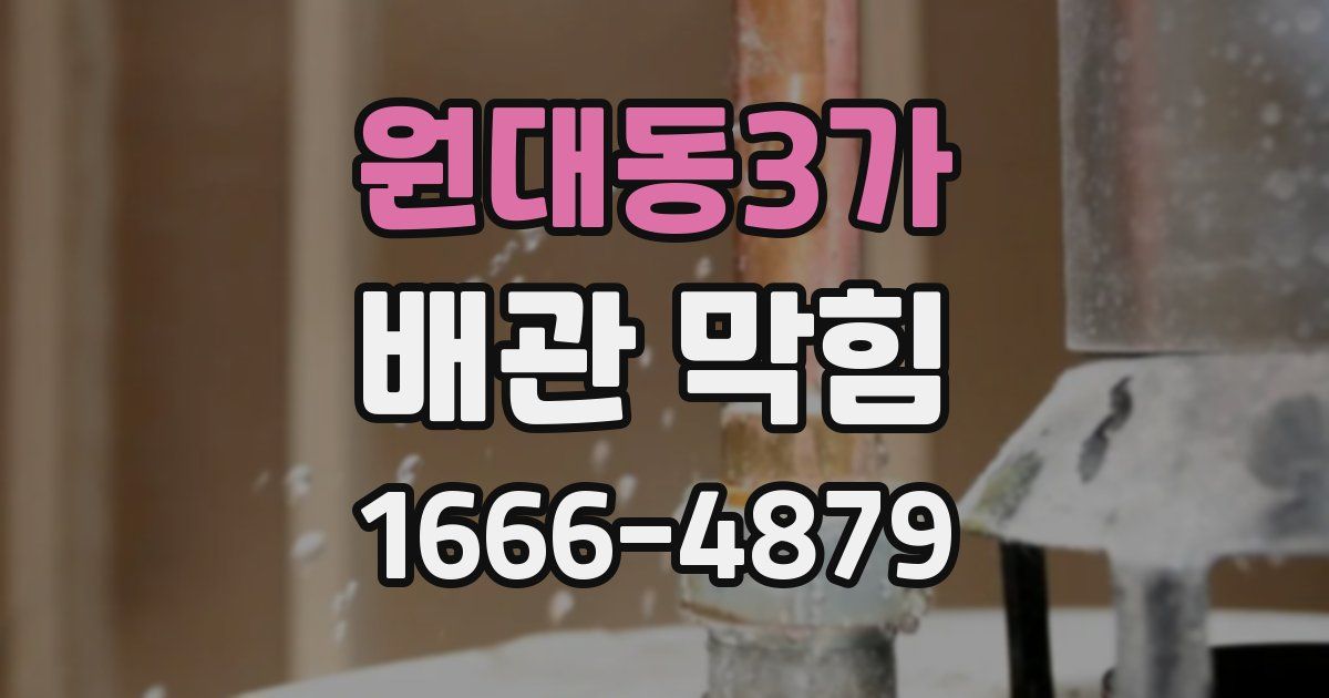 원대동3가 배관 막힘