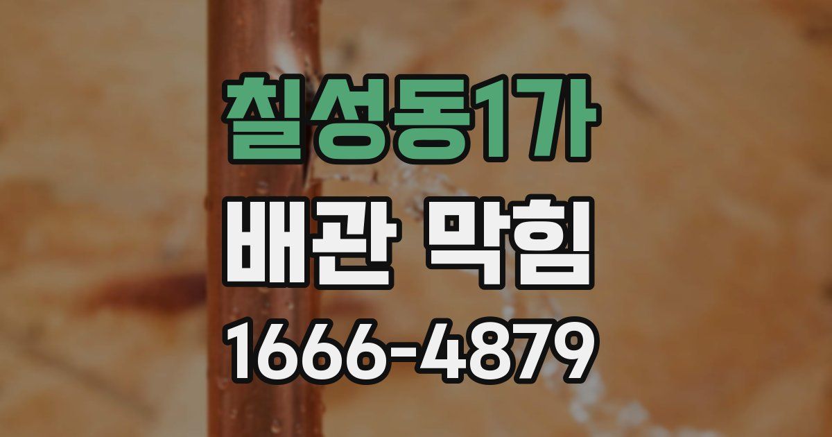 칠성동1가 배관 막힘