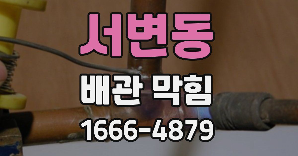 서변동 배관 막힘