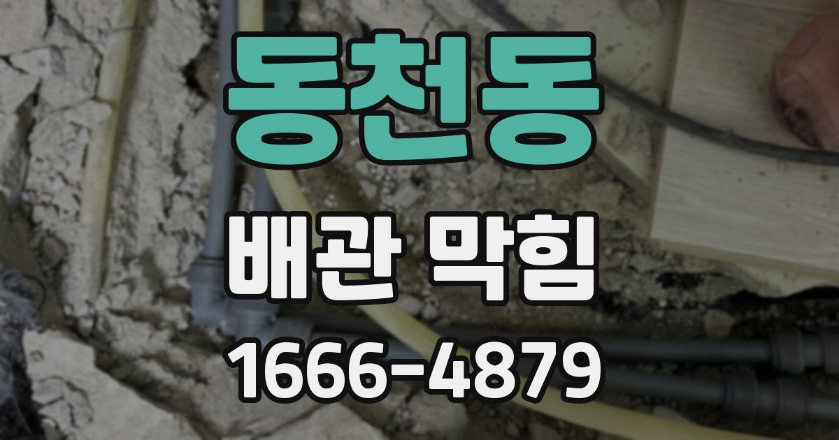 동천동 배관 막힘