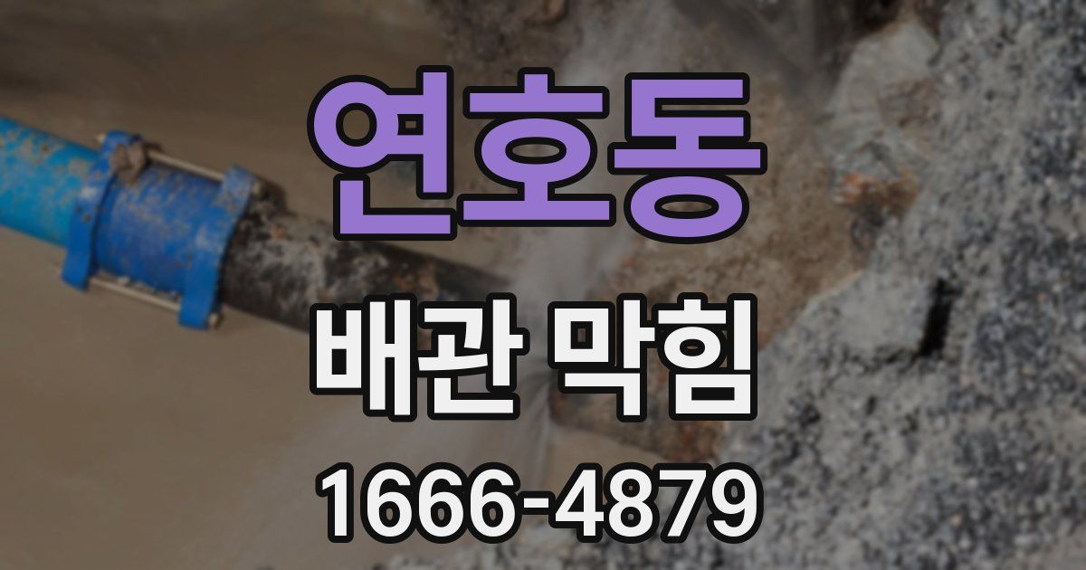연호동 배관 막힘