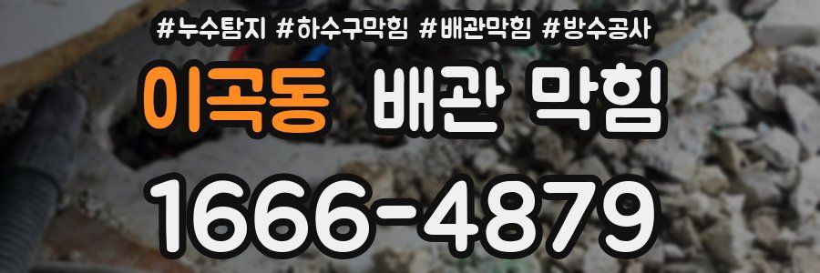 이곡동 배관 막힘