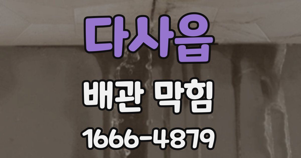 다사읍 배관 막힘