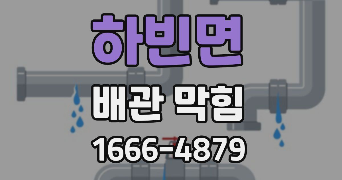 하빈면 배관 막힘