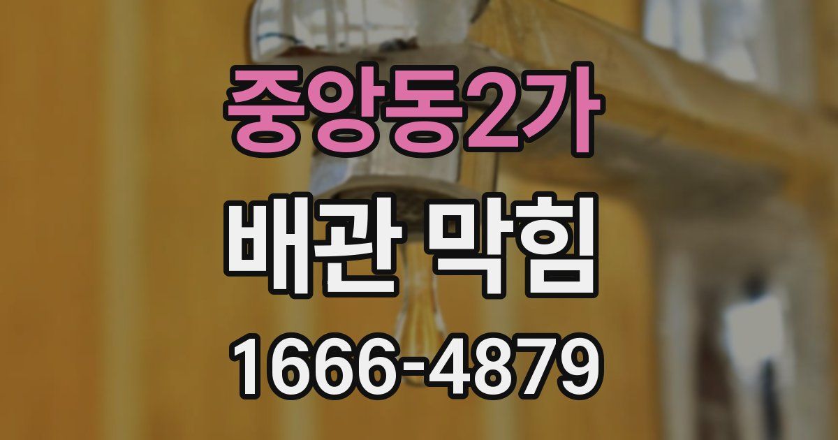 중앙동2가 배관 막힘