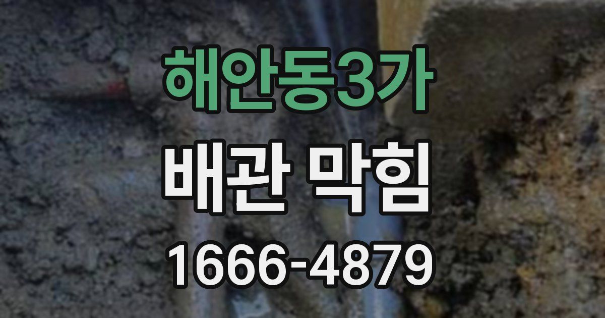 해안동3가 배관 막힘