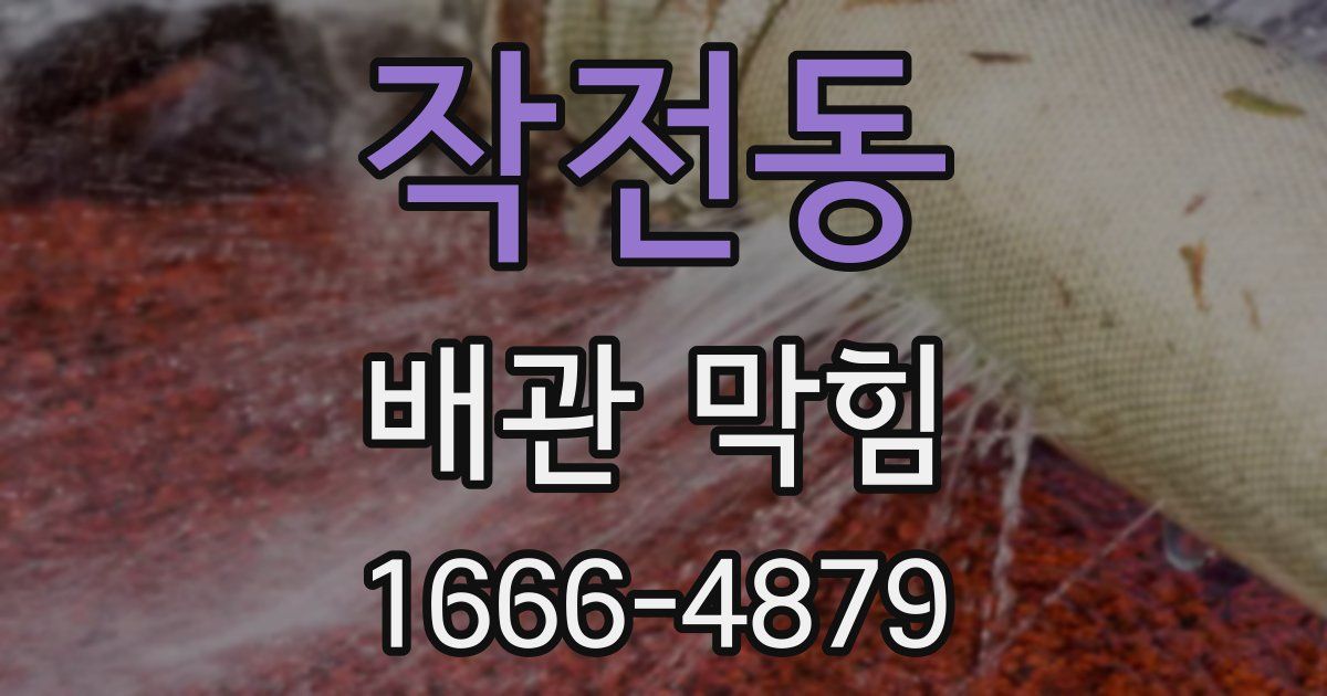 작전동 배관 막힘