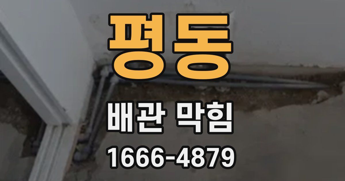 평동 배관 막힘