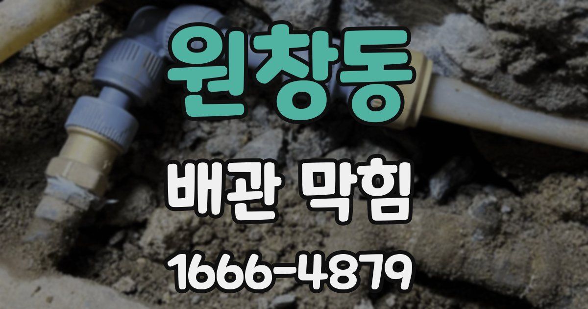 원창동 배관 막힘