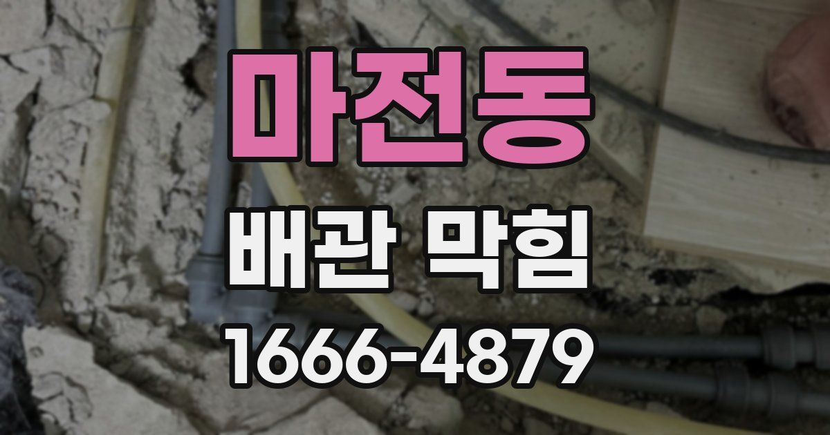 마전동 배관 막힘