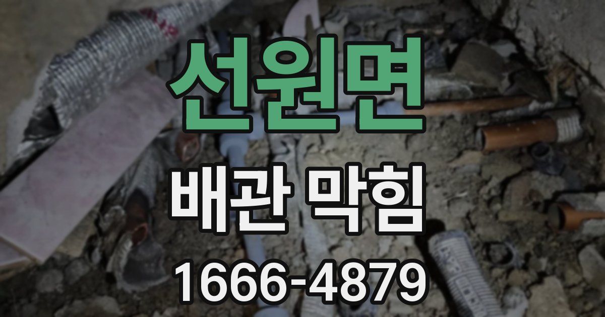 선원면 배관 막힘