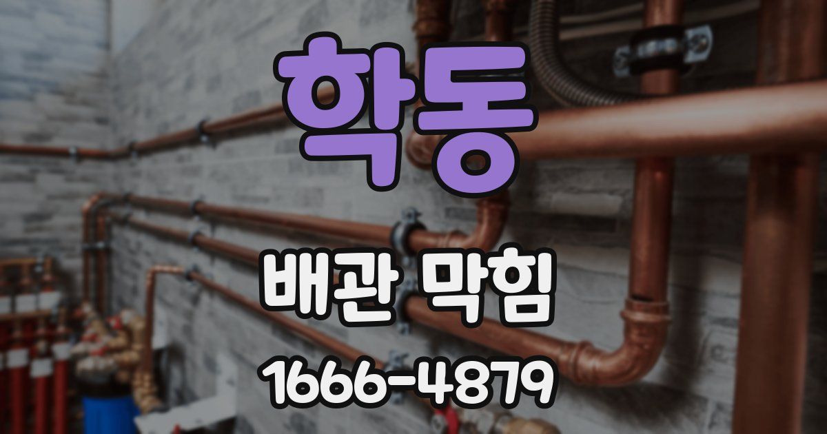 학동 배관 막힘