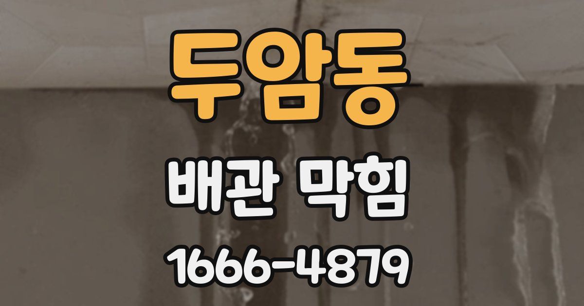 두암동 배관 막힘