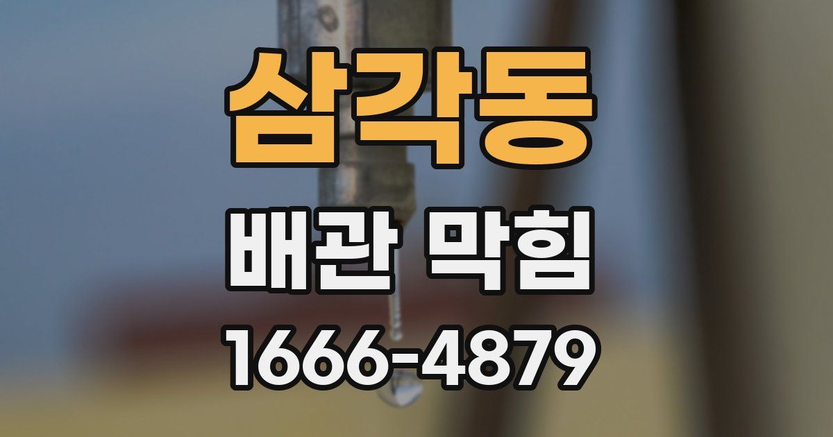 삼각동 배관 막힘