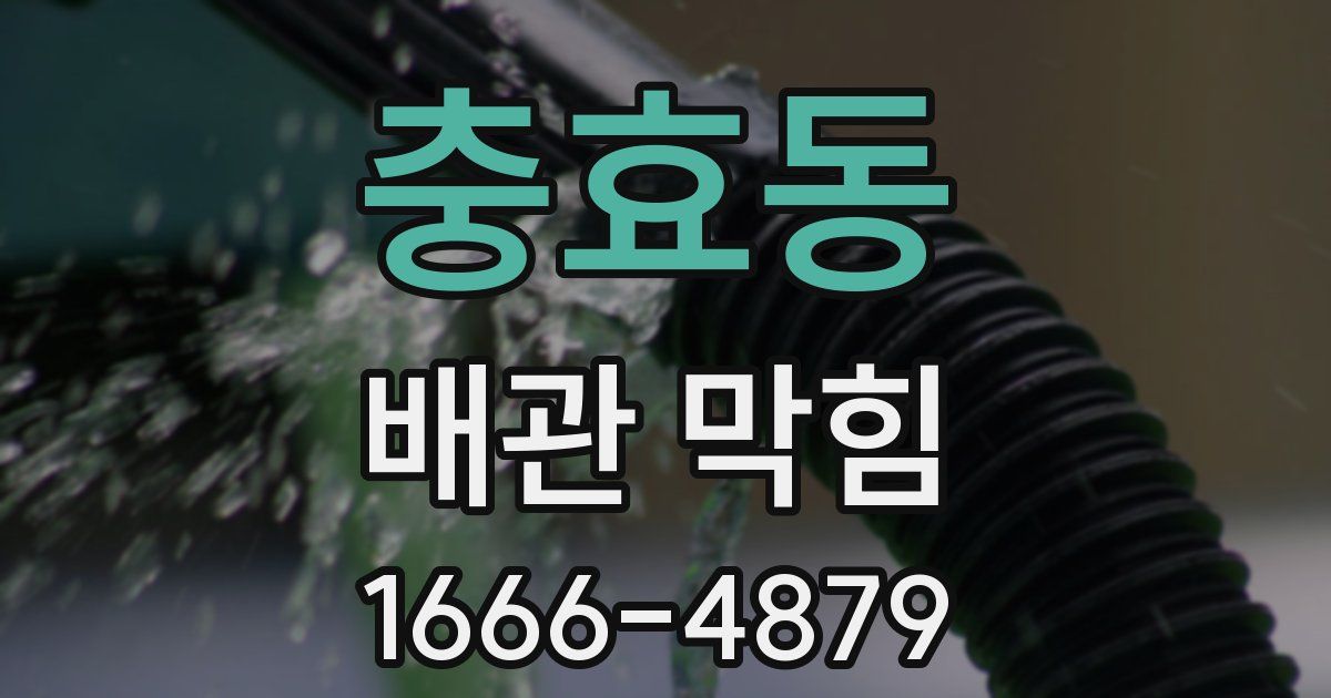 충효동 배관 막힘