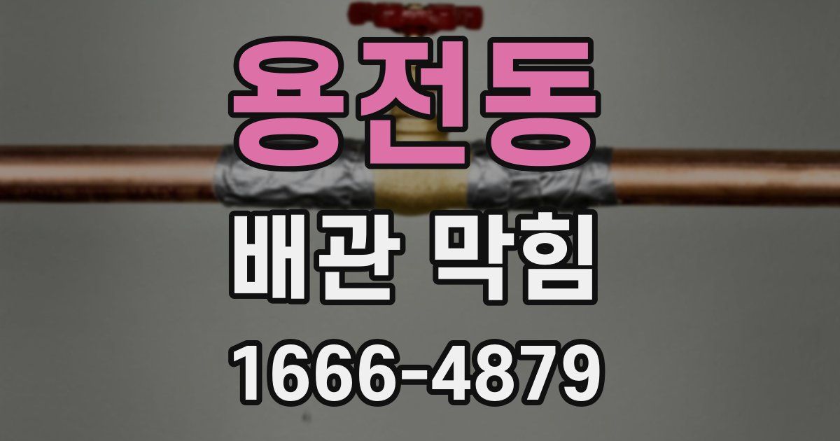 용전동 배관 막힘