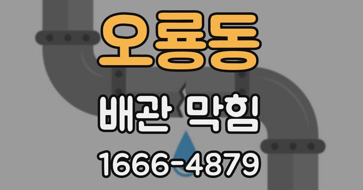 오룡동 배관 막힘