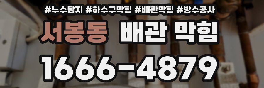 서봉동 배관 막힘