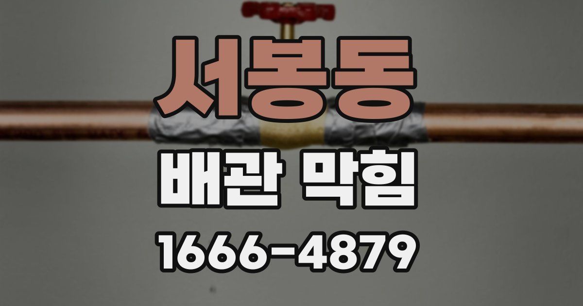 서봉동 배관 막힘