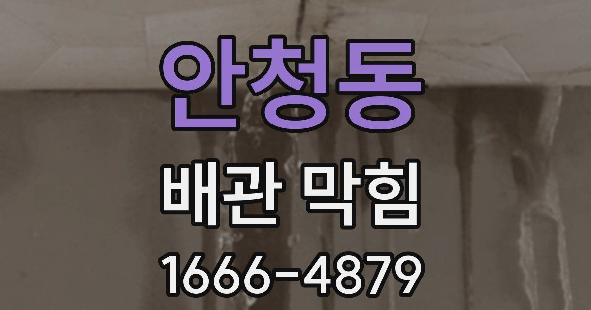 안청동 배관 막힘
