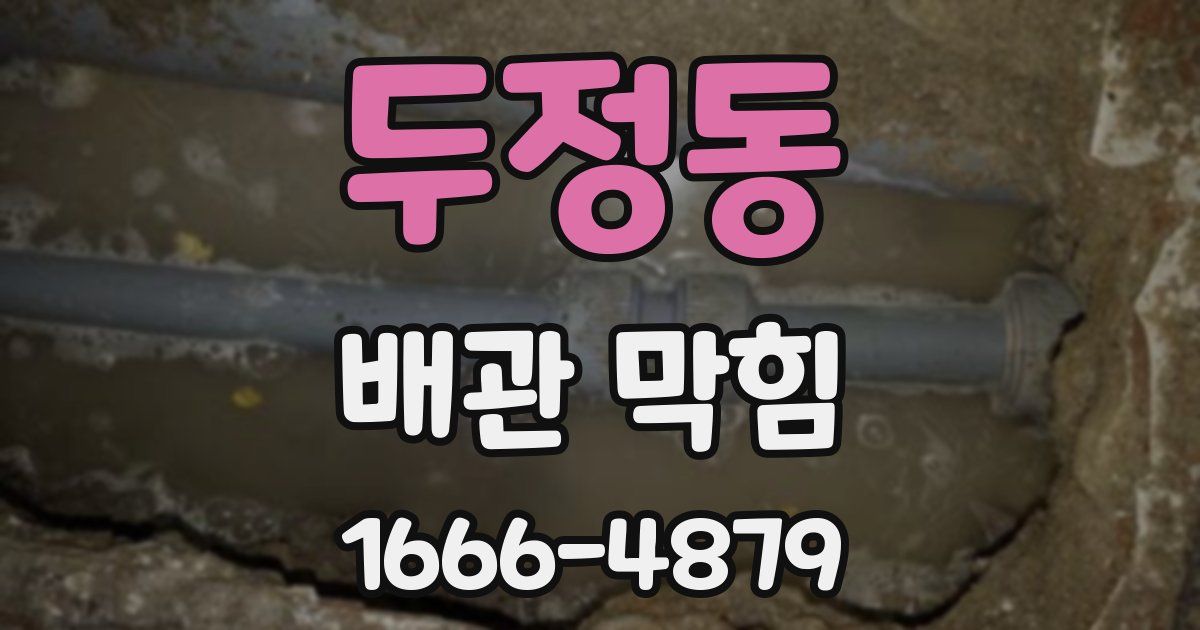두정동 배관 막힘