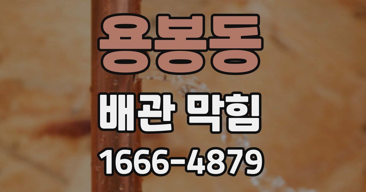 용봉동 배관 막힘
