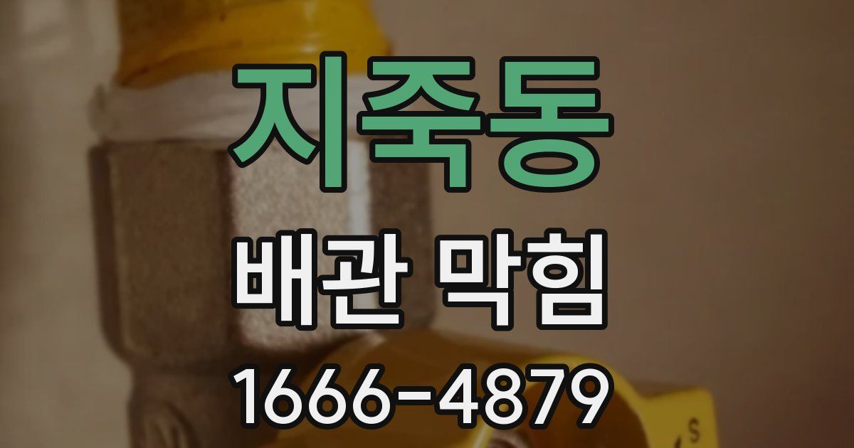 지죽동 배관 막힘