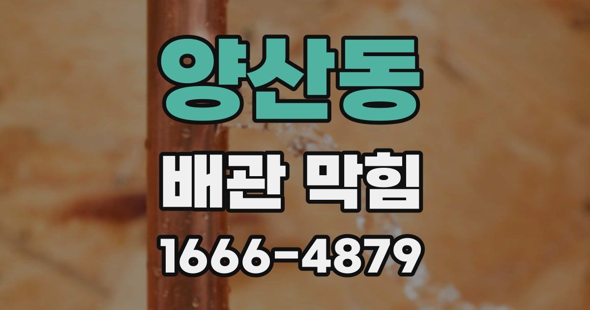 양산동 배관 막힘