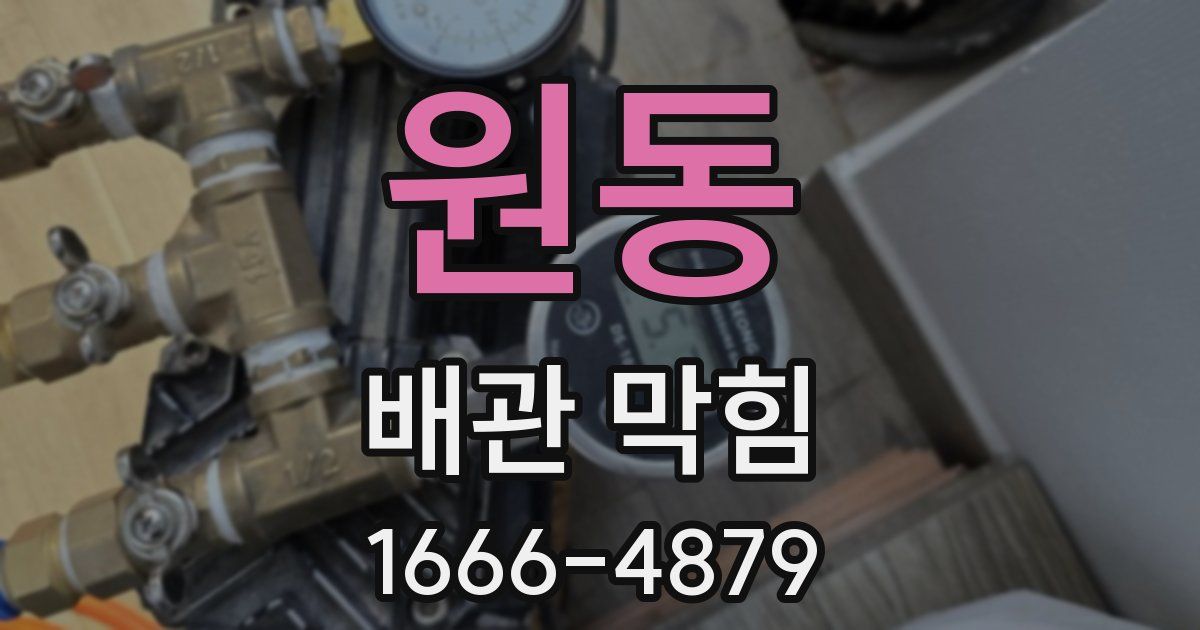 원동 배관 막힘