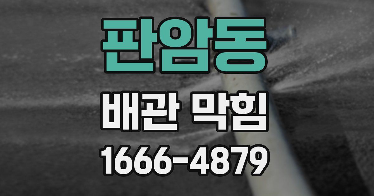 판암동 배관 막힘