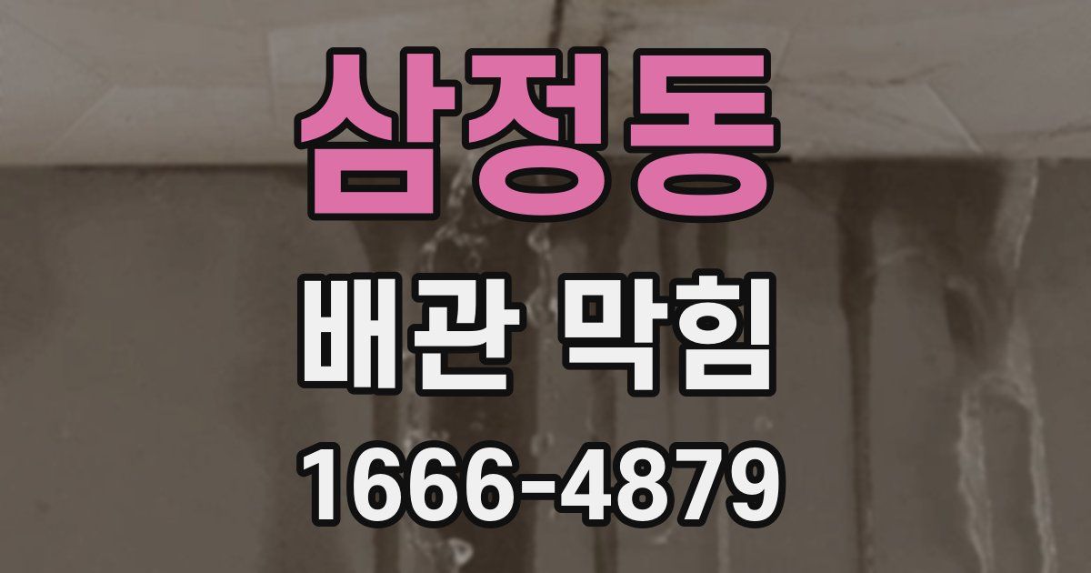 삼정동 배관 막힘