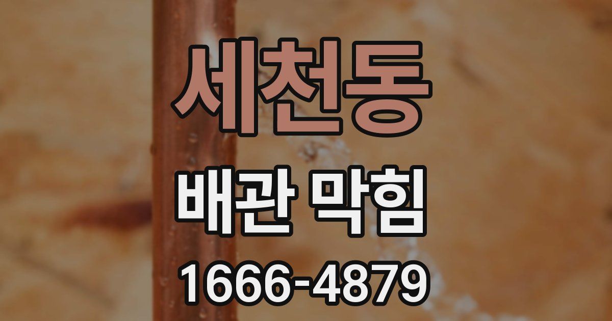 세천동 배관 막힘