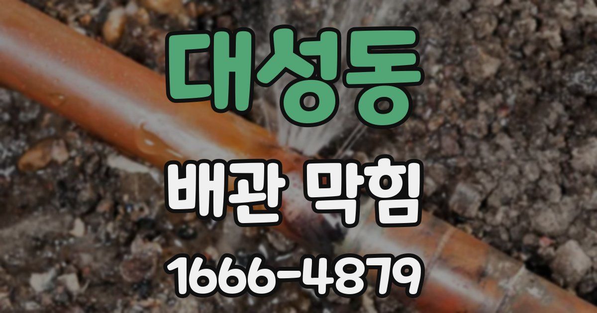 대성동 배관 막힘