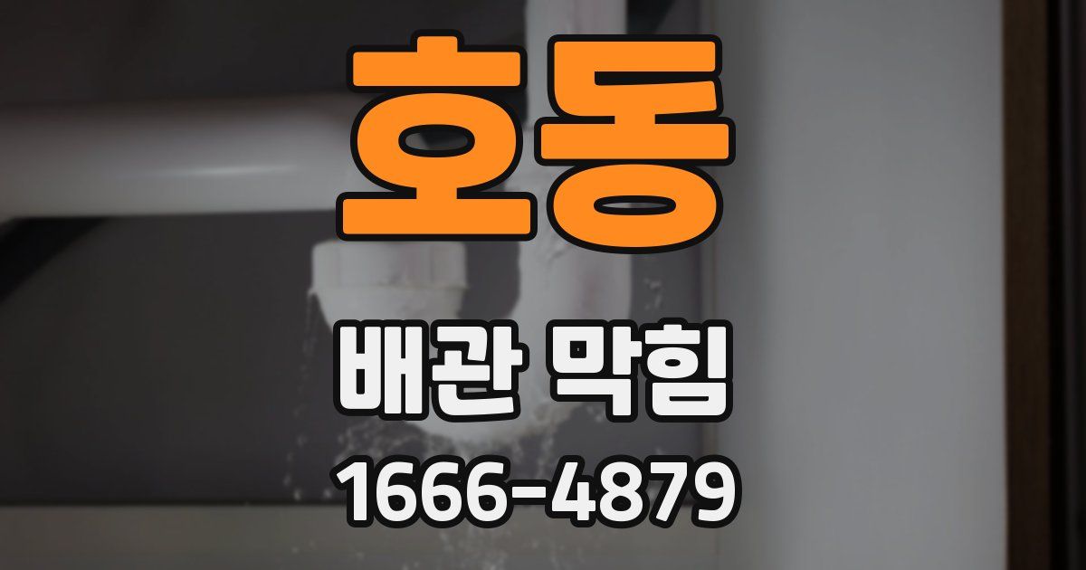 호동 배관 막힘
