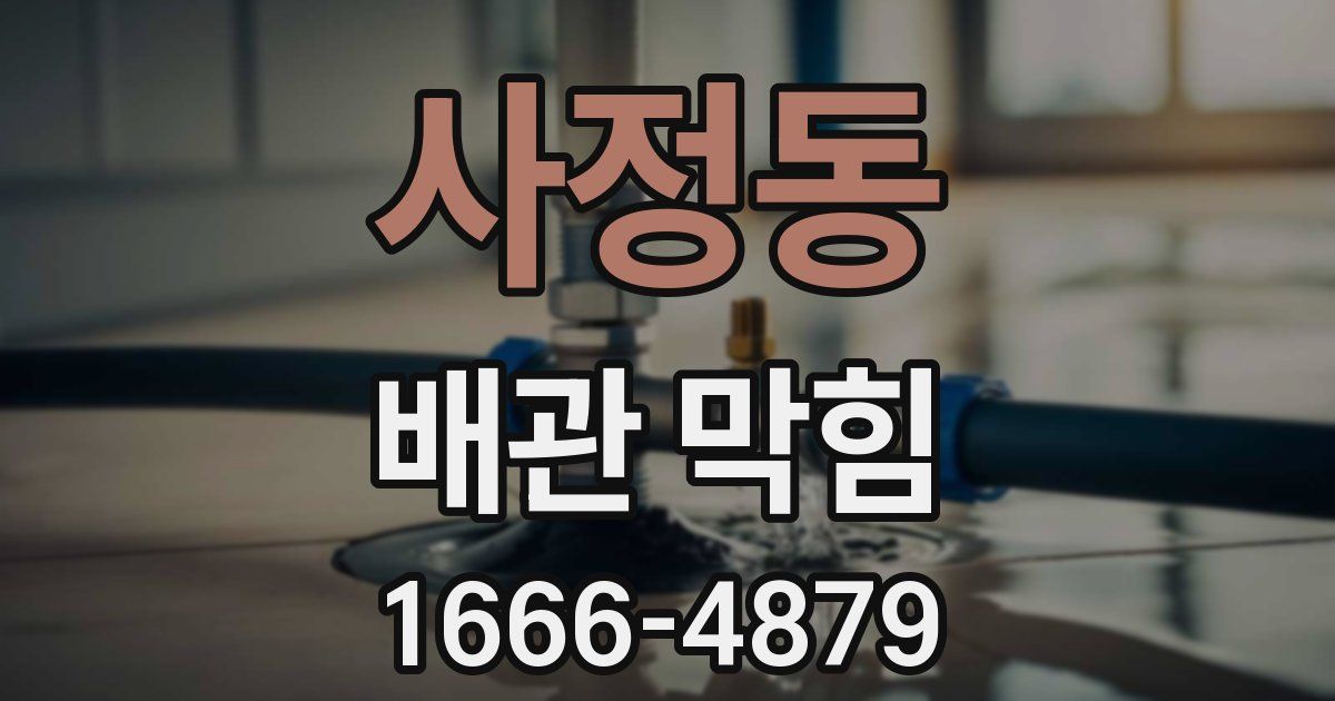 사정동 배관 막힘