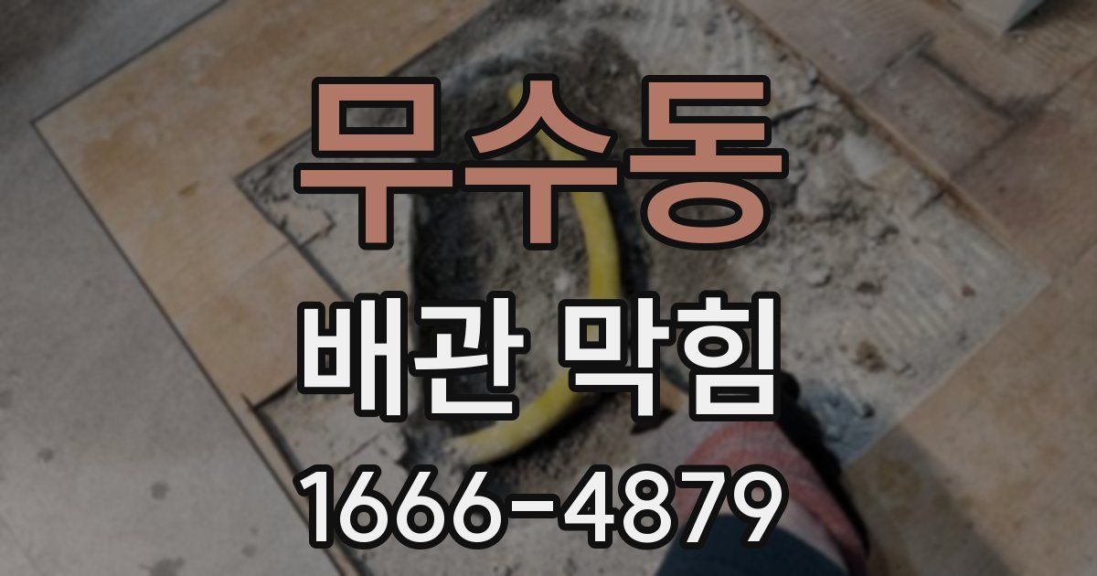 무수동 배관 막힘