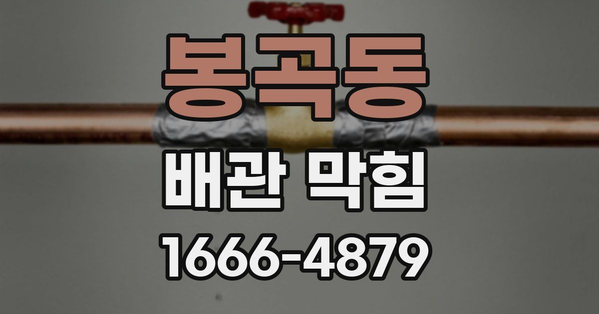 봉곡동 배관 막힘