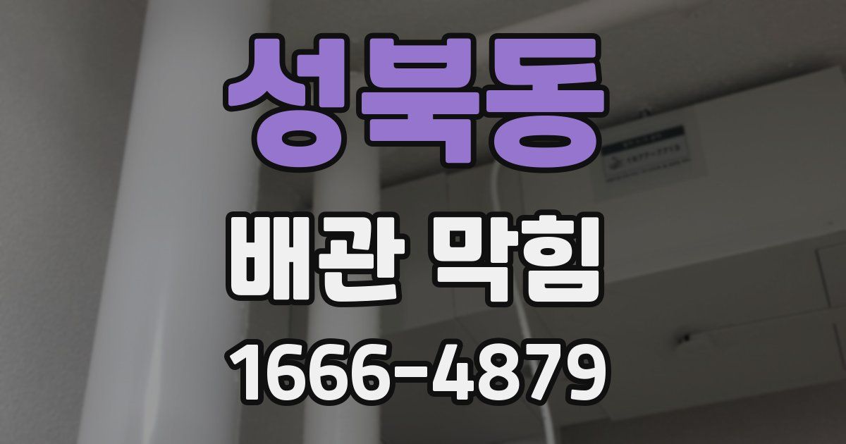 성북동 배관 막힘