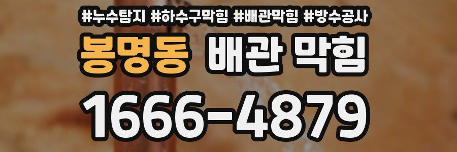 봉명동 배관 막힘