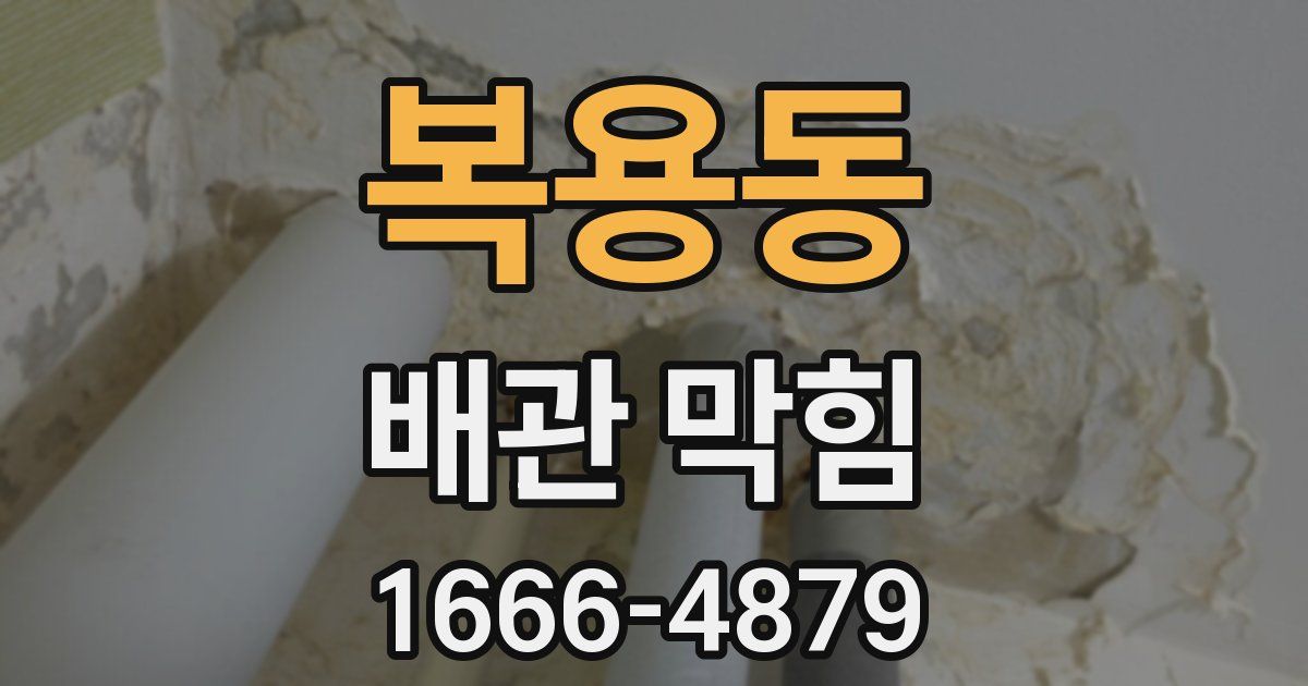 복용동 배관 막힘