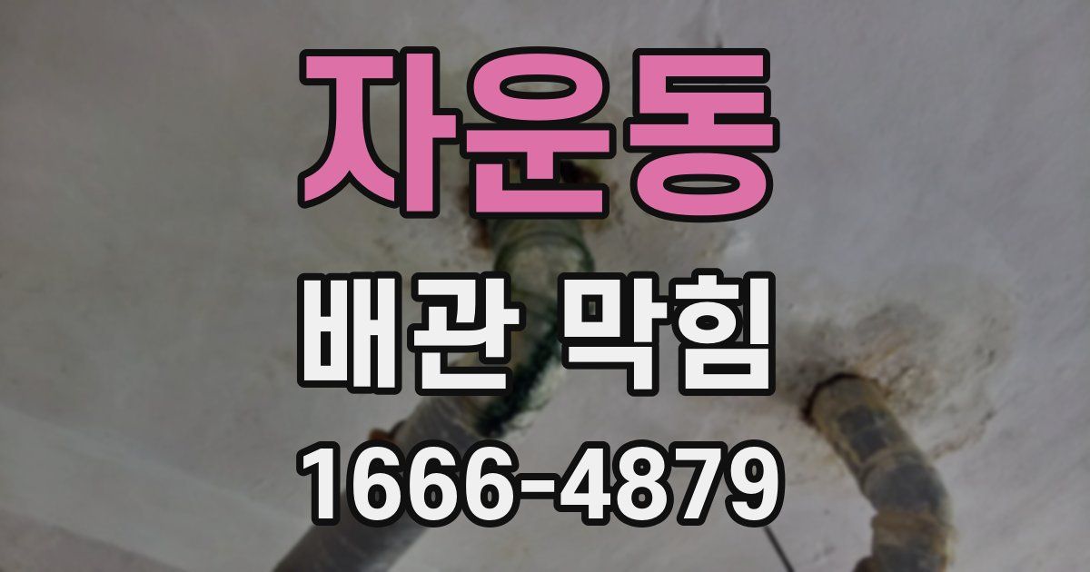 자운동 배관 막힘