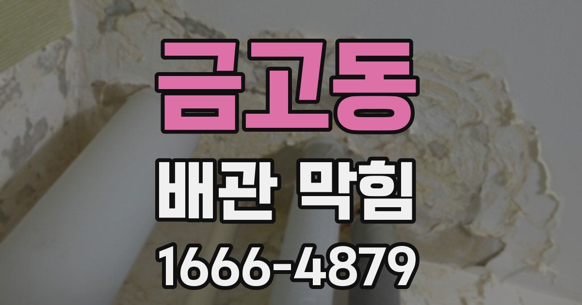금고동 배관 막힘