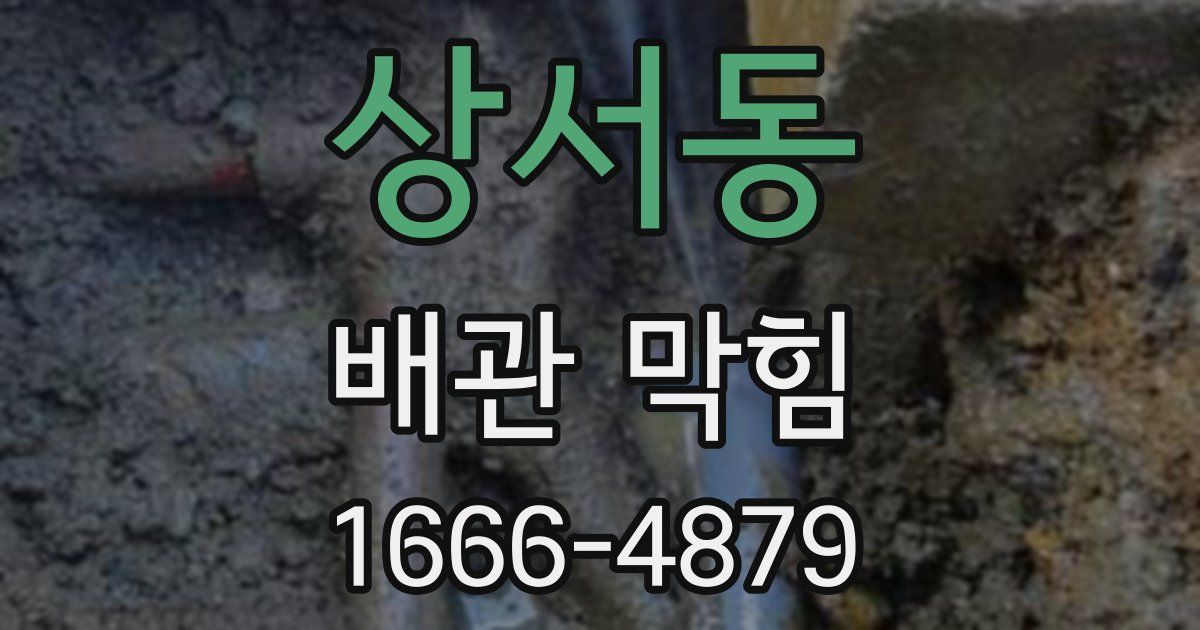 상서동 배관 막힘
